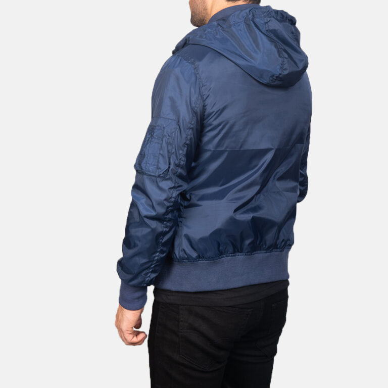 Mens Blue Hooded Bomber Jacket0888-8-1599119845743